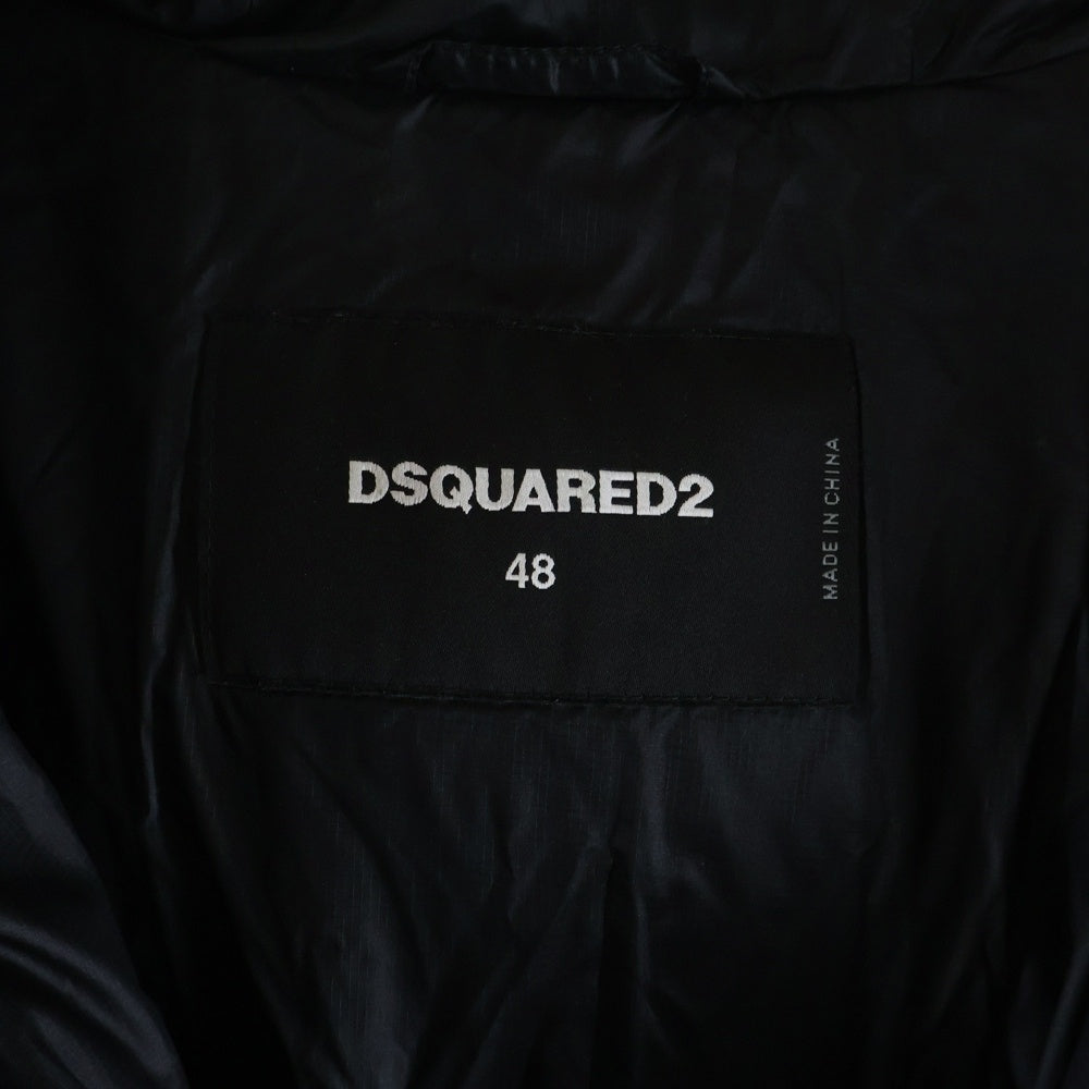 DSQUARED2(ディースクエアード) 19AW Nylon Hooded Puffer Jacket ナイロン フーデッド パフィージャケット ブラック/ブルー S74AM0960