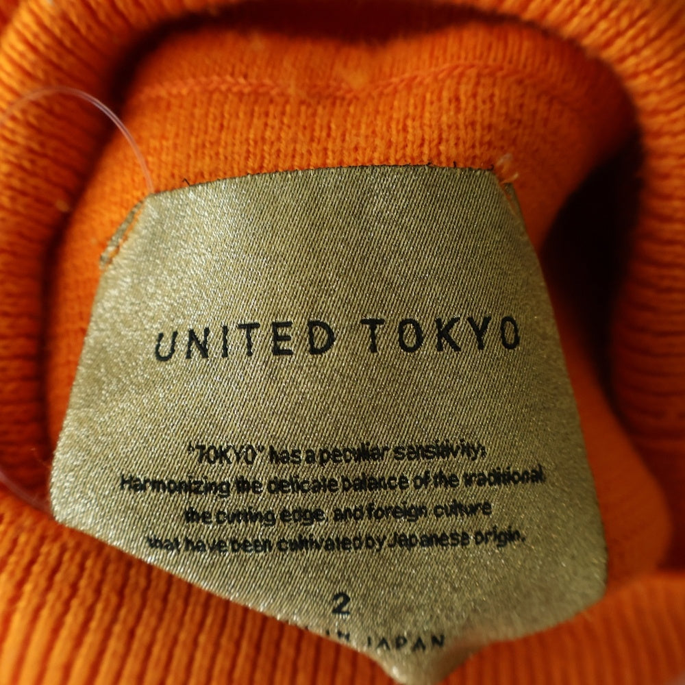 UNITED TOKYO(ユナイテッド トウキョウ) リンドウ刺繍タートルネック 長袖ニットセーター オレンジ 132630003