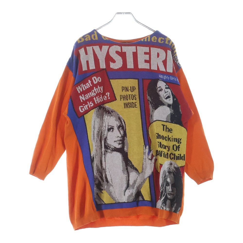 HYSTERIC GLAMOUR(ヒステリックグラマー) M&T フロントデザインニット セーター オレンジ 01193NO03