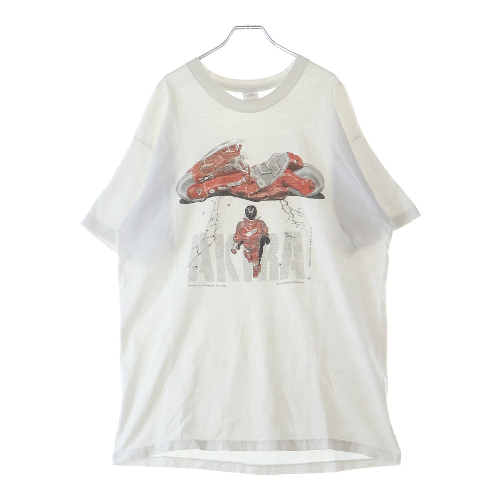 VINTAGE(ヴィンテージ) 80s AKIRA Tee アキラ 金田バイクプリント クルーネック半袖Tシャツ カットソー ホワイト FRUITタグ