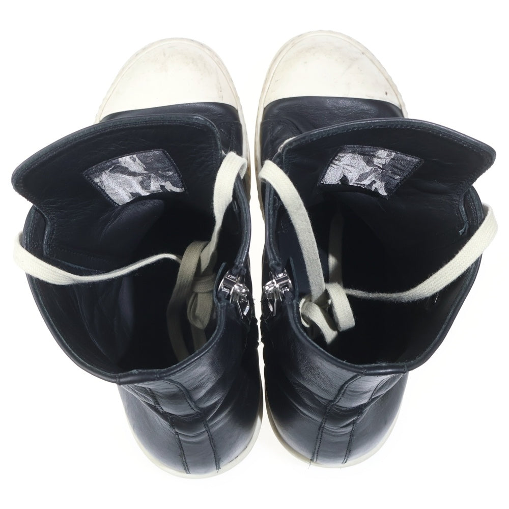 Rick Owens(リックオウエンス) RAMONES ラモーンズ サイドジップ レザーハイカットスニーカー ブラック
