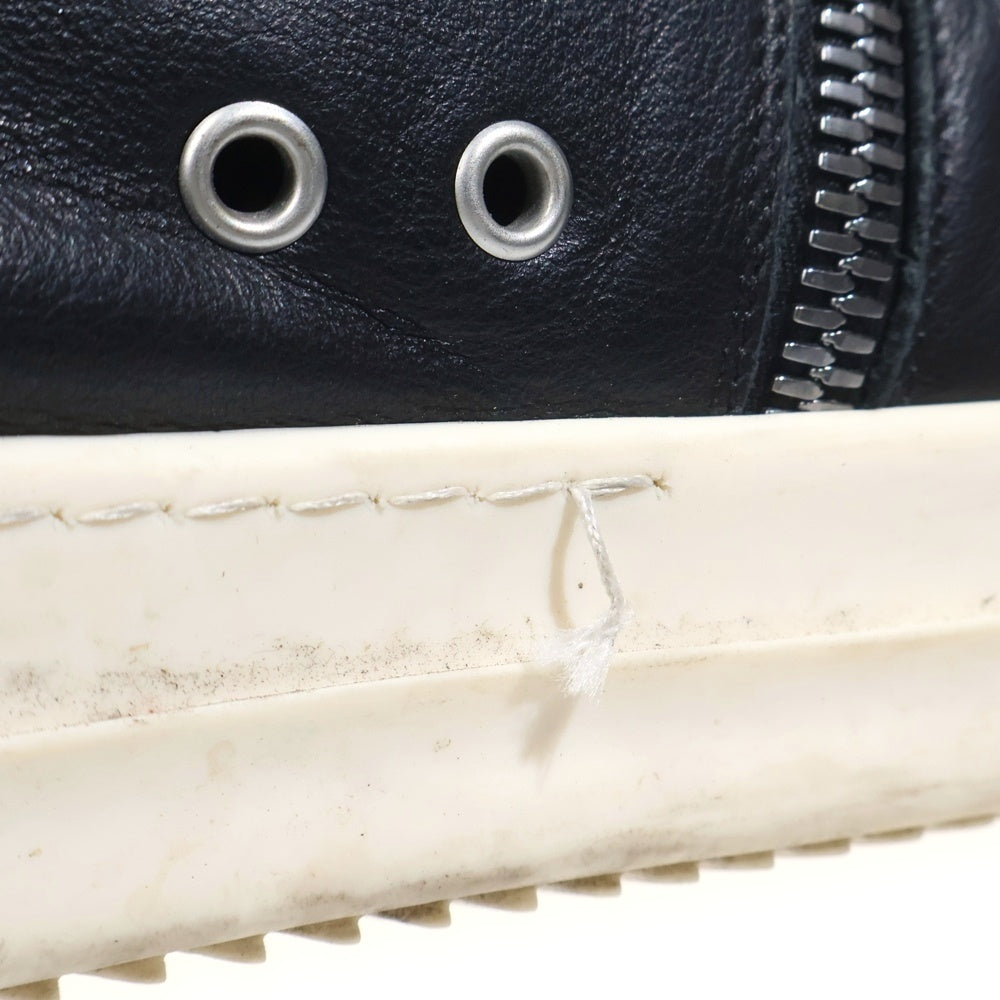 Rick Owens(リックオウエンス) RAMONES ラモーンズ サイドジップ レザーハイカットスニーカー ブラック
