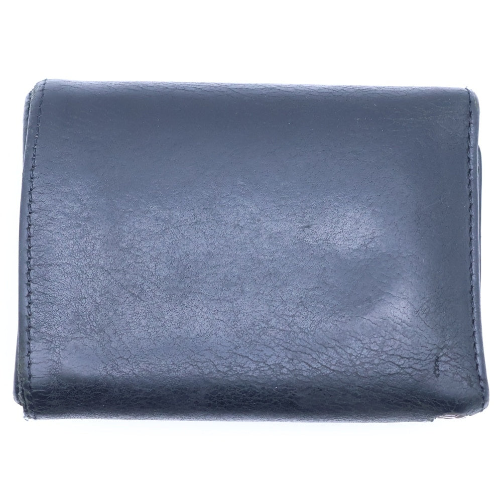 CHROME HEARTS(クロムハーツ) 3FOLD 3フォールド クロスボールボタン レザーウォレット 財布 ブラック BCA364