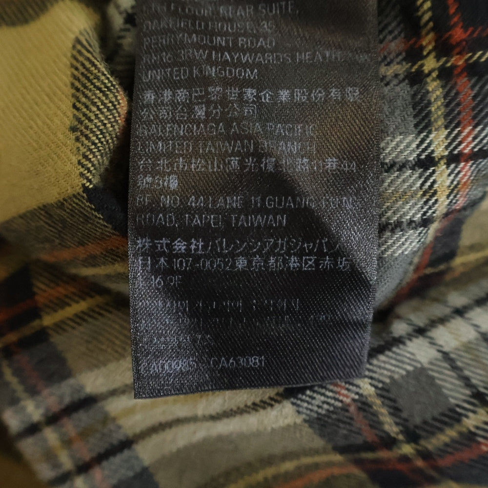 BALENCIAGA(バレンシアガ) 24AW PARIS LIBERTY L/S LAYERED SHIRT パリリバティー レイヤード ドッキング ヴィンテージ チェック柄長袖シャツ カーキ/ブラック 794656 TQM20