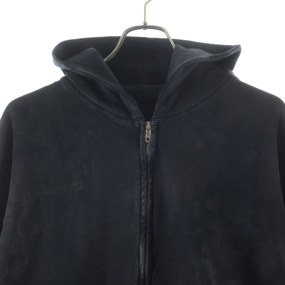 BALENCIAGA(バレンシアガ) 23SS Zip-Up Hoodieダメージ加工ジップパーカー ブラック 744454