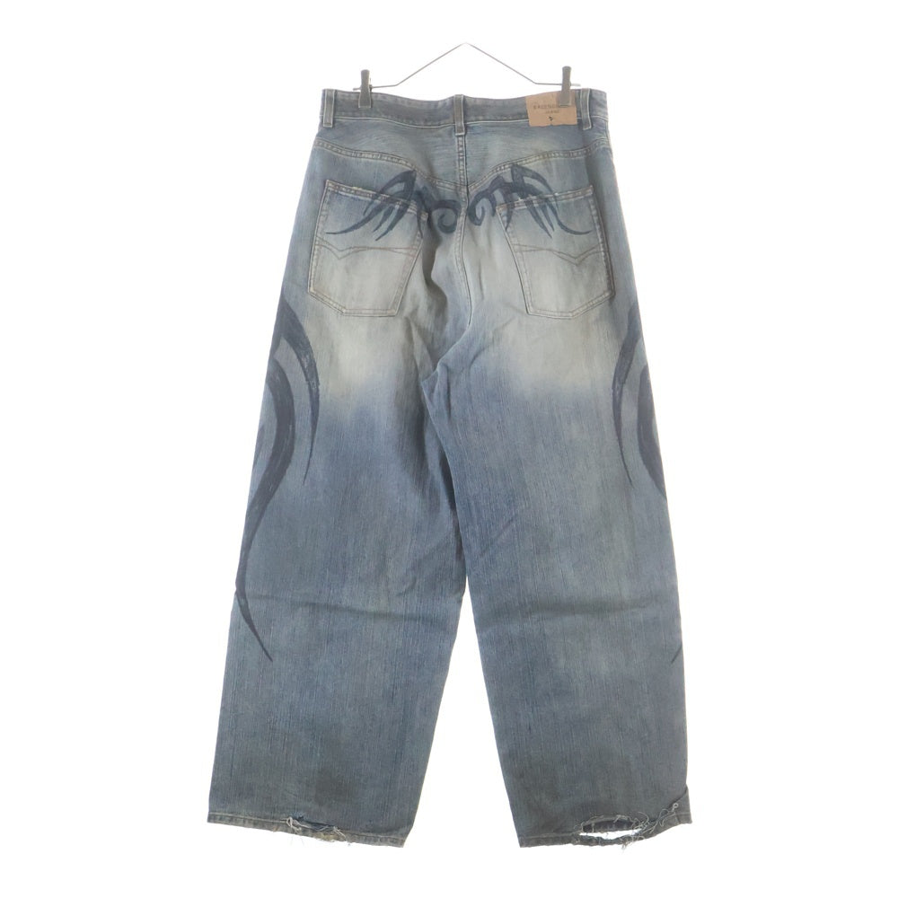 BALENCIAGA(バレンシアガ) 24AW TATTOO BUGGY JEANS タトゥー バギー ジーンズ デニムパンツ インディゴ 809360 TRW77