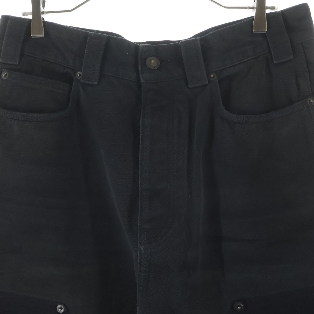 BALENCIAGA(バレンシアガ) 25AW グランジリップドオフ ダブルニー バギーデニムパンツ ブラック 838672 TSWB7