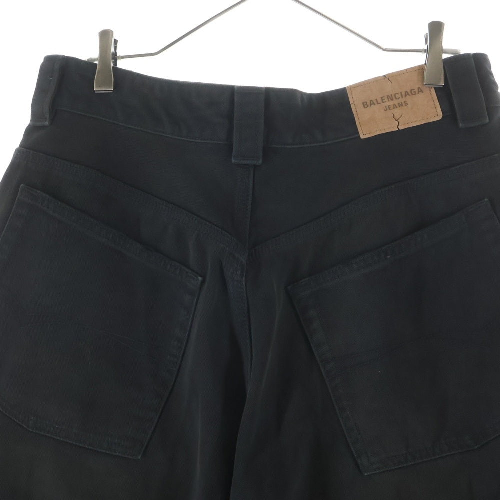 BALENCIAGA(バレンシアガ) 25AW グランジリップドオフ ダブルニー バギーデニムパンツ ブラック 838672 TSWB7
