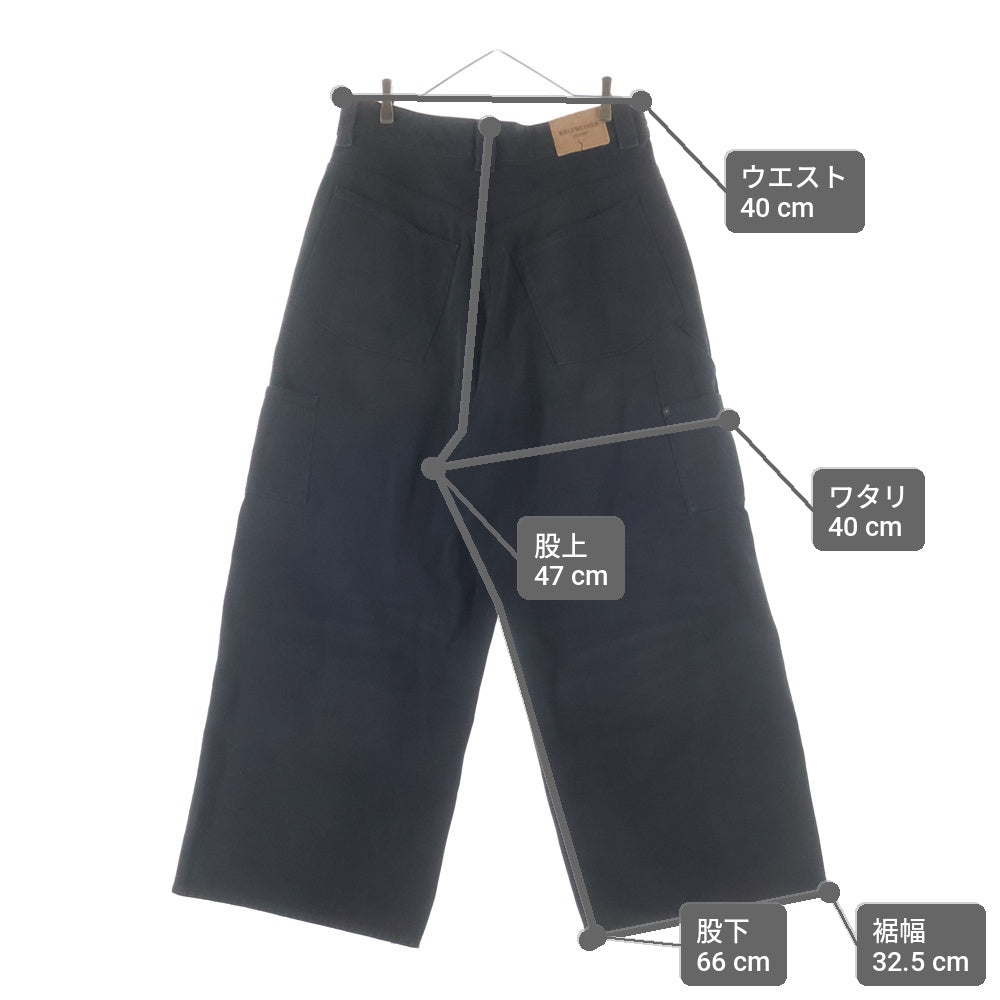 BALENCIAGA(バレンシアガ) 25AW グランジリップドオフ ダブルニー バギーデニムパンツ ブラック 838672 TSWB7