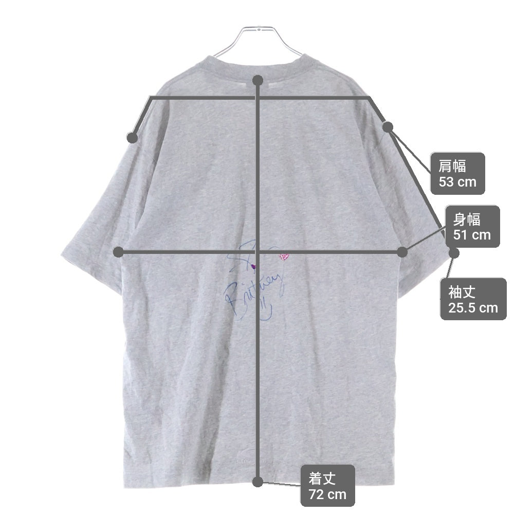 BALENCIAGA(バレンシアガ) 26SS Britney Spears t-shirt ブリトニースピアーズ オーバーサイズ 半袖Tシャツ カットソー グレー 764235 TTVJ8