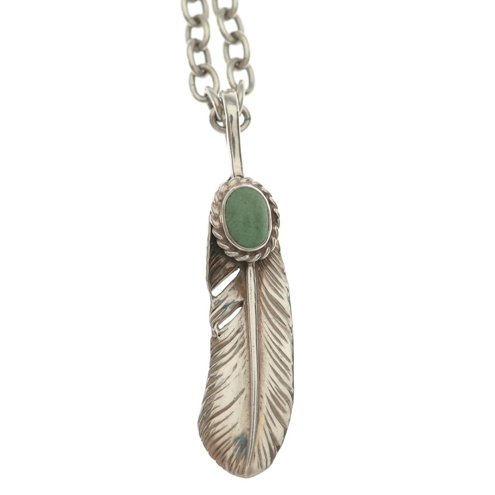 ARIZONA FREEDOM(アリゾナフリーダム) 銀縄ターコイズフェザートップ チェーン付きネックレス シルバー