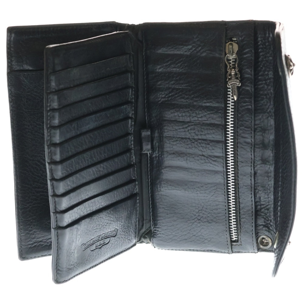 CHROME HEARTS(クロムハーツ) WAVE ウェーブ レザーウォレット 財布 ブラック BCA375