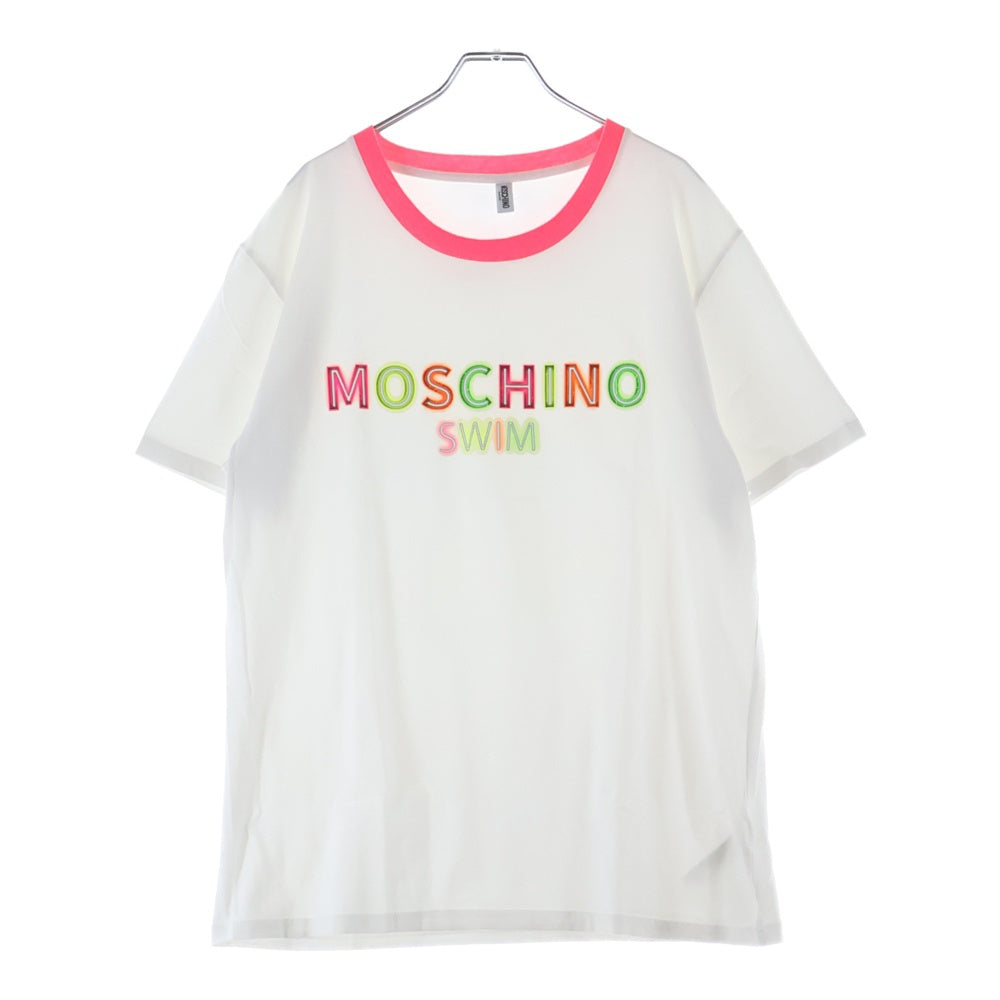 MOSCHINO(モスキーノ) SWIM NEON LOGO TEE スイム ネオンロゴ 半袖Tシャツ カットソー ホワイト