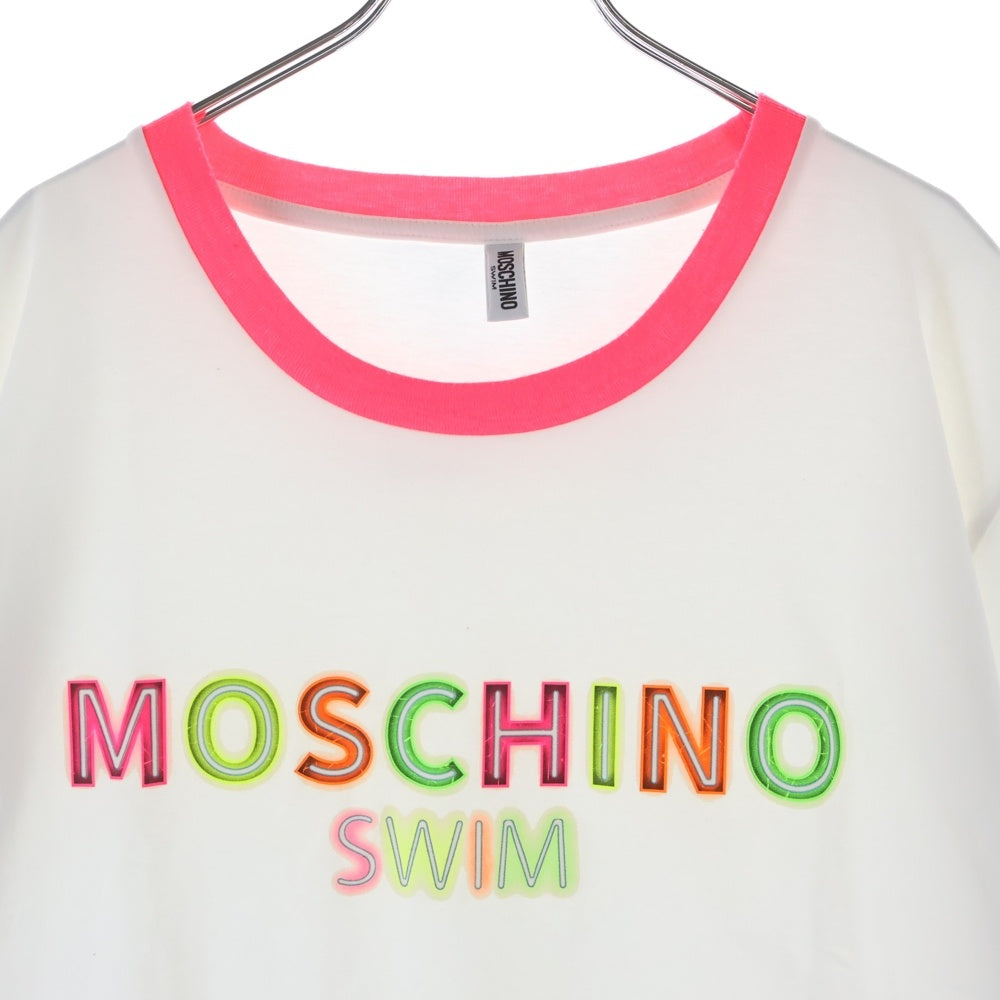 MOSCHINO(モスキーノ) SWIM NEON LOGO TEE スイム ネオンロゴ 半袖Tシャツ カットソー ホワイト