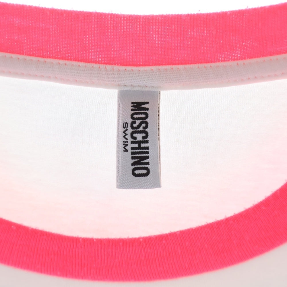 MOSCHINO(モスキーノ) SWIM NEON LOGO TEE スイム ネオンロゴ 半袖Tシャツ カットソー ホワイト