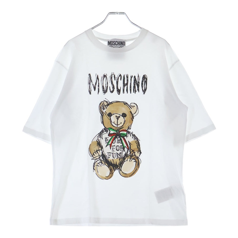 MOSCHINO(モスキーノ) フロントグラフィック半袖Tシャツ カットソー ホワイト