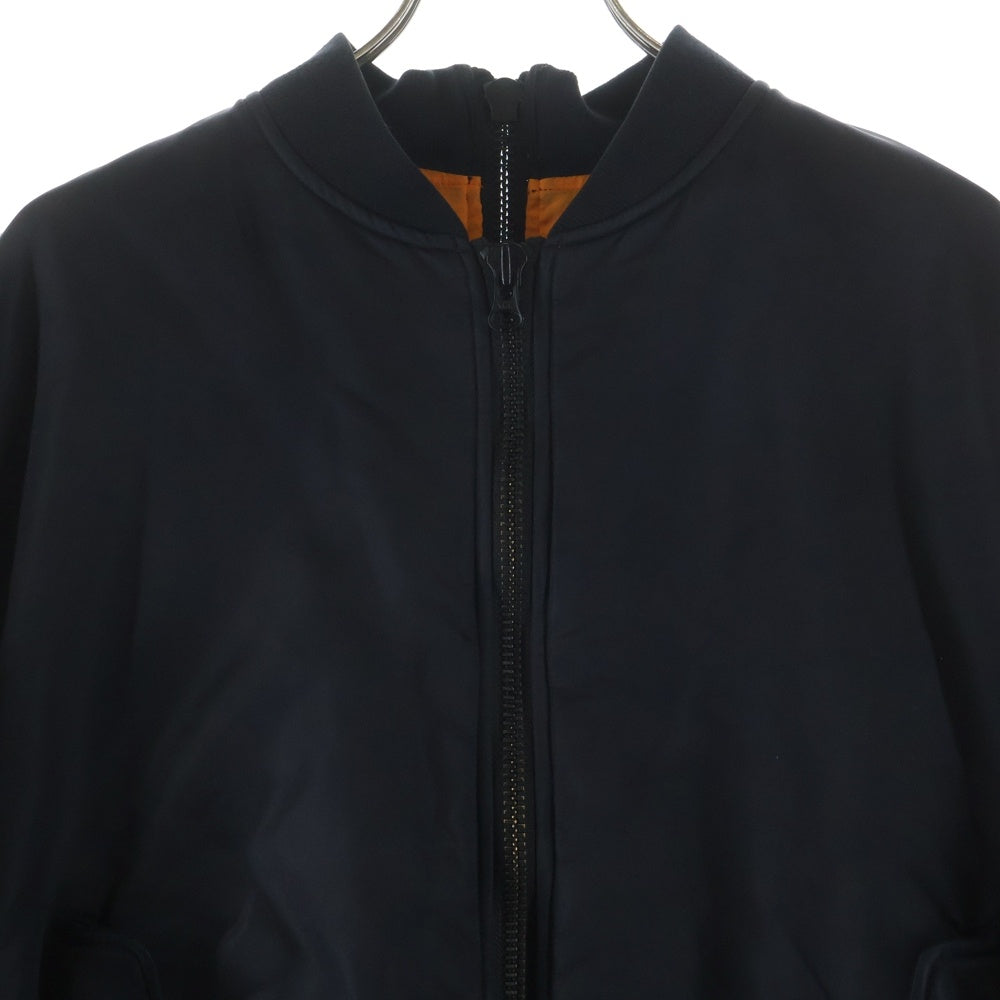 NO BRAND(ノーブランド) MA-1 ZIPUP NYLON JACKET ジップアップナイロンジャケット ブラック