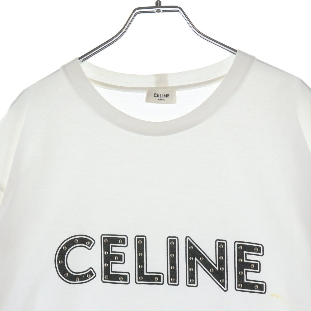 CELINE(セリーヌ) 13SS スタッズロゴTシャツ 半袖Tシャツ カットソー ホワイト 2X687501F