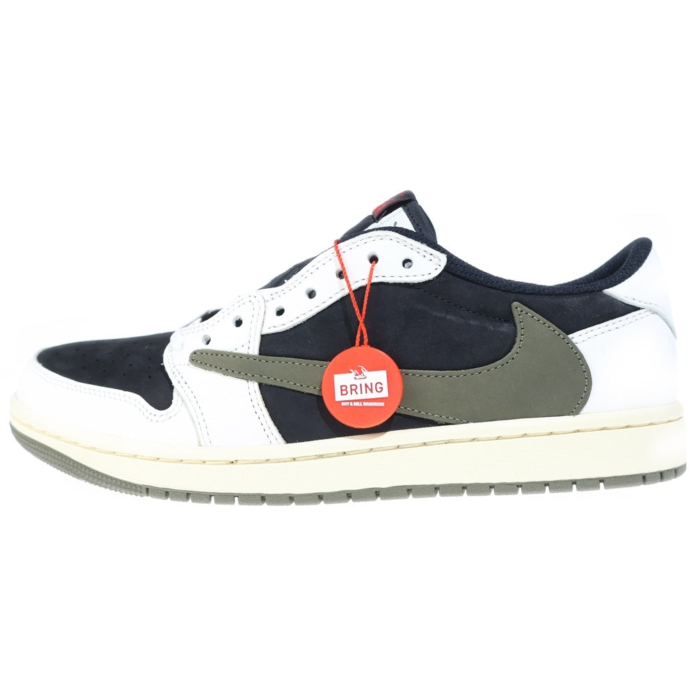 NIKE(ナイキ) ×TRAVIS SCOTT WMNS AIR JORDAN 1 LOW OG トラヴィススコット ウィメンズ エアジョーダン1 ローカットスニーカー ホワイト/オリーブ US10/27cm DZ4137-106 レディース