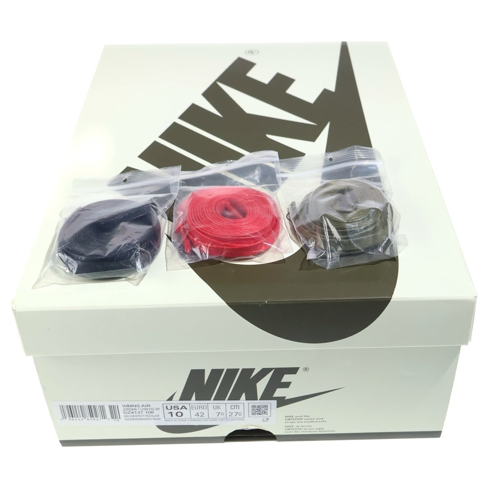 NIKE(ナイキ) ×TRAVIS SCOTT WMNS AIR JORDAN 1 LOW OG トラヴィススコット ウィメンズ エアジョーダン1 ローカットスニーカー ホワイト/オリーブ US10/27cm DZ4137-106 レディース