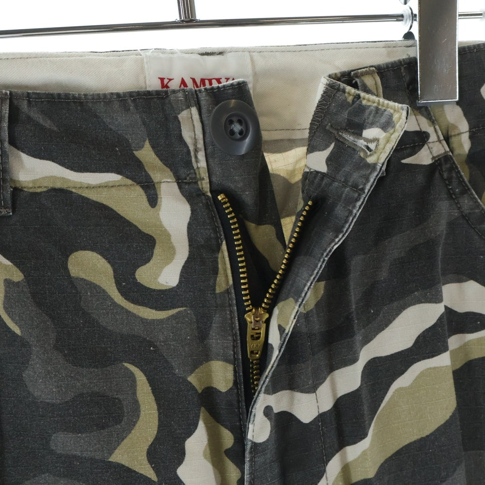 KAMIYA(カミヤ) 25SS Camouflage Wash Cargo Pants カモフラージュ ウォッシュ カーゴパンツ カーキ G14PT016