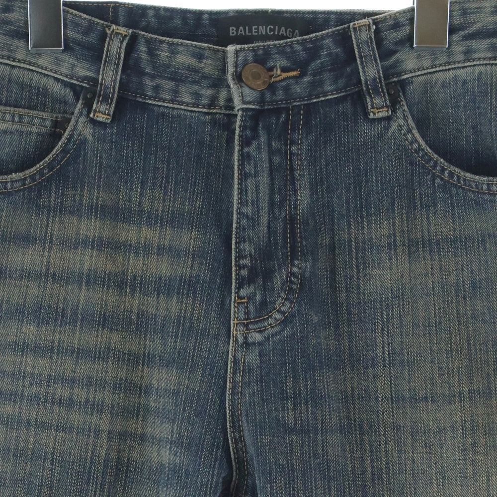 BALENCIAGA(バレンシアガ) 23AW ウォッシュド加工ブーツカットデニムパンツ インディゴ 751089 TNW65
