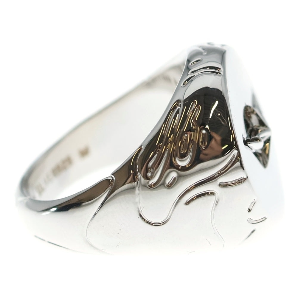 A BATHING APE(アベイシングエイプ) SIGNET RING ラインカモ デボス加工 スターデザイン リング 指輪 シルバー