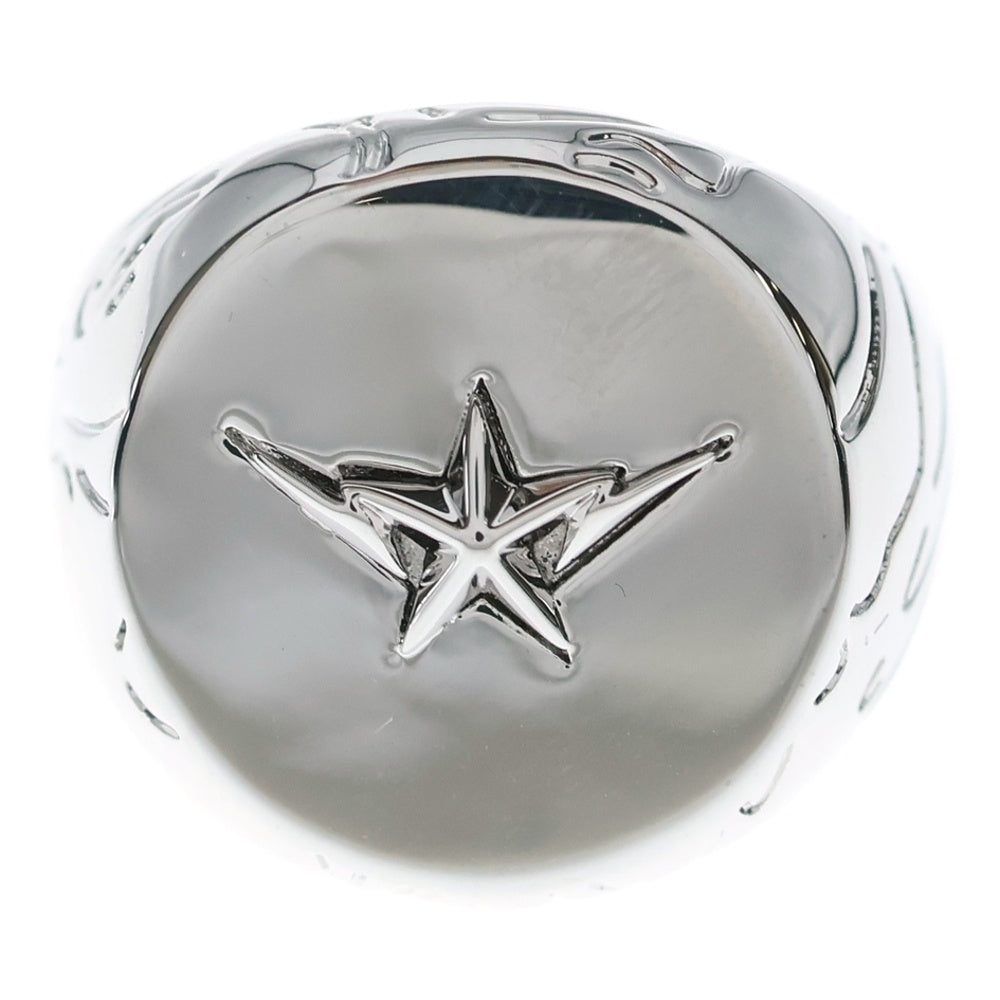 A BATHING APE(アベイシングエイプ) SIGNET RING ラインカモ デボス加工 スターデザイン リング 指輪 シルバー