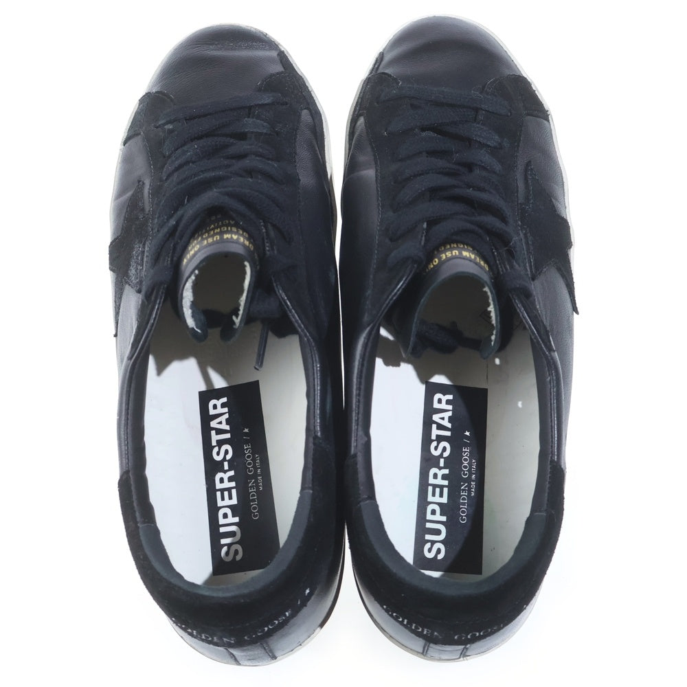 GOLDEN GOOSE DELUXE BRAND(ゴールデングースデラックスブランド) Super-Star CLASSIC WAITH LIST スーパースター ロートップスニーカー ダメージ加工 ローカットシューズ ブラック/ホワイト GMF00101.F003984
