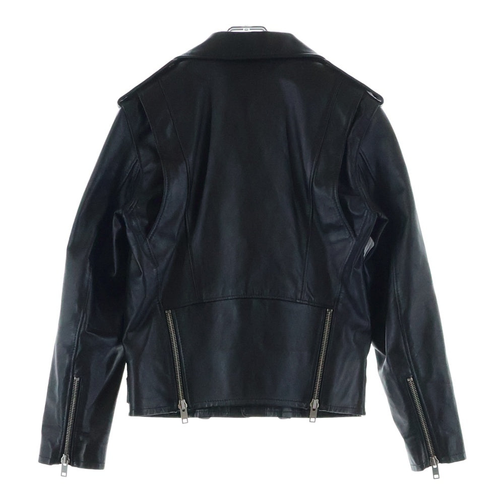 CELINE(セリーヌ) CELINE by Hedi Slimane クラシックバイカー カーフスキン ダブル レザーライダースジャケット ブラック 2E158599E