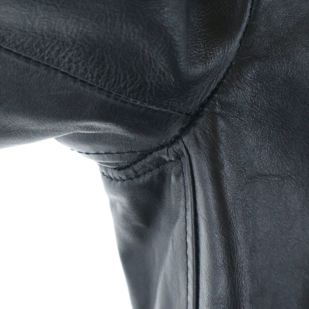 CELINE(セリーヌ) CELINE by Hedi Slimane クラシックバイカー カーフスキン ダブル レザーライダースジャケット ブラック 2E158599E