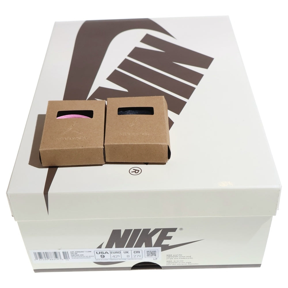 NIKE(ナイキ) ×TAVIS SCOTT AIR JORDAN1 LOW OG SP トラヴィス スコット エアジョーダン1 リバースオリーブ ローカットスニーカー ホワイト/カーキ US9/27cm DM7866-200