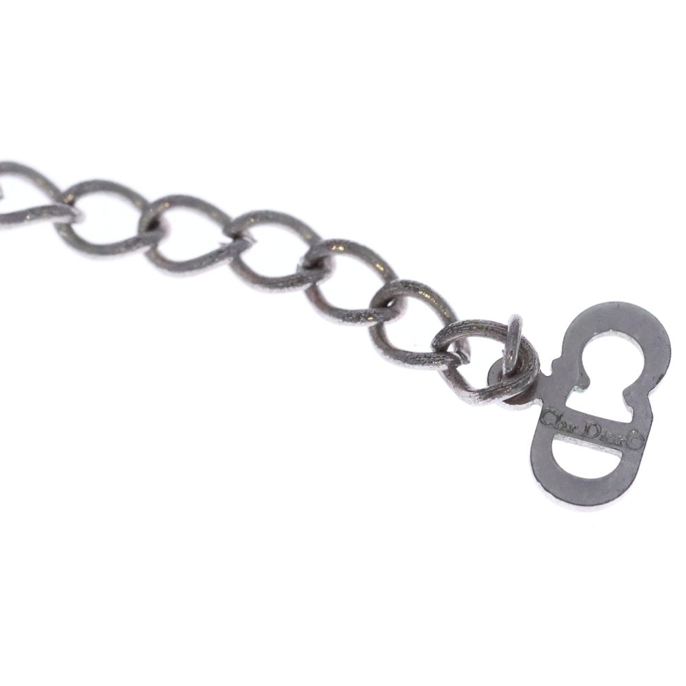 Christian Dior(クリスチャンディオール) CD アイコン ロゴ ラインストーン GP ネックレス シルバー レディース