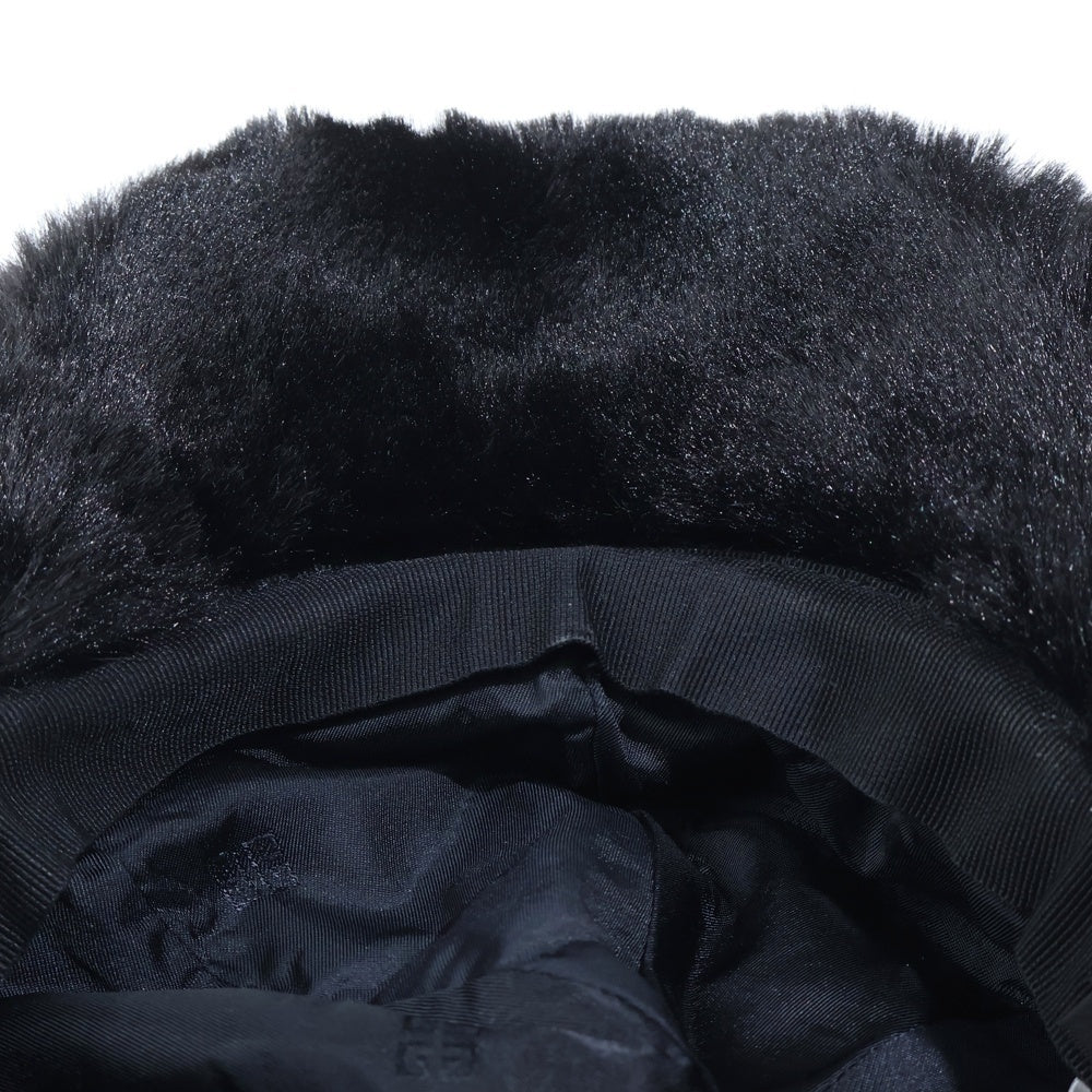 GIVENCHY(ジバンシィ) Faux Fur Curved Baseball Cap フェイクファー カーブド ベースボールキャップ ブラック BPZ020P0DP レディース