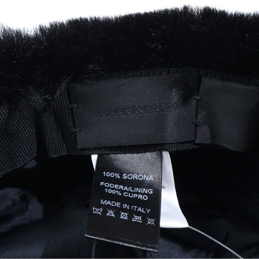 GIVENCHY(ジバンシィ) Faux Fur Curved Baseball Cap フェイクファー カーブド ベースボールキャップ ブラック BPZ020P0DP レディース