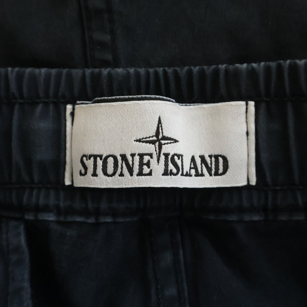 STONE ISLAND(ストーンアイランド) STRETCH COTTON WOOL SATIN CARGO PANTS ストレッチ コットン ウール サテン カーゴパンツ ネイビー 791531314
