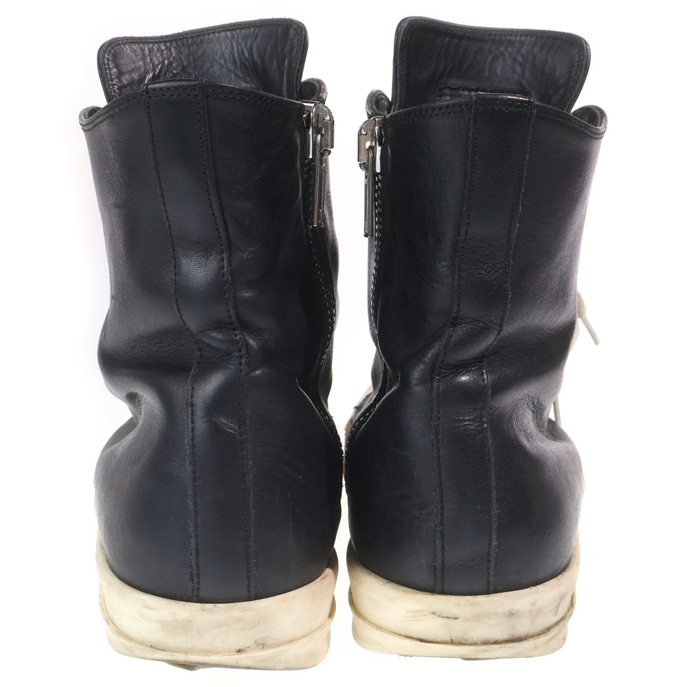 Rick Owens(リックオウエンス) RAMONES ラモーンズ サイドジップ レザーハイカットスニーカー ブラック