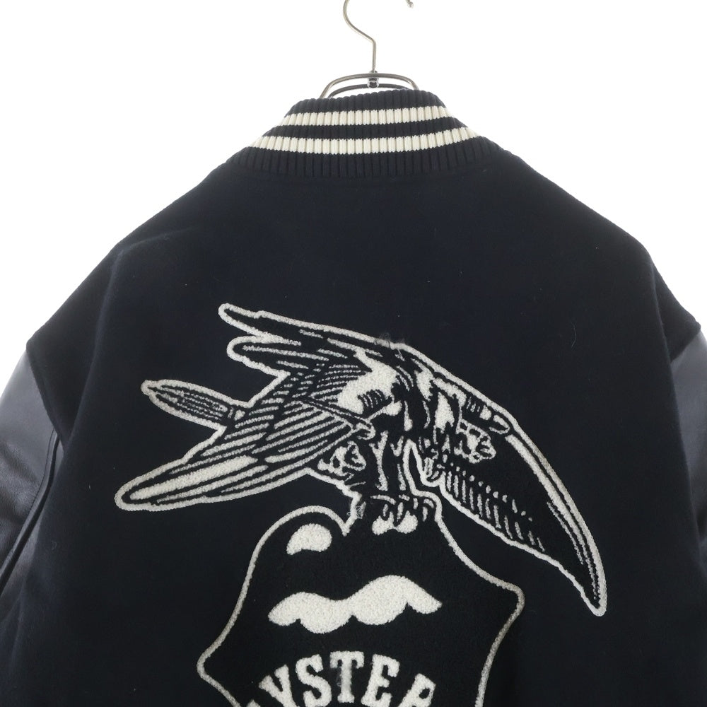 HYSTERIC GLAMOUR(ヒステリックグラマー) 25SS ×THE ROLLING STONES Loves 1975 Us Tour Embroidery Stadium Jacket ローリングストーンズ ラブズ 1975 スタジャン ジャケット ブラック HYS-0244