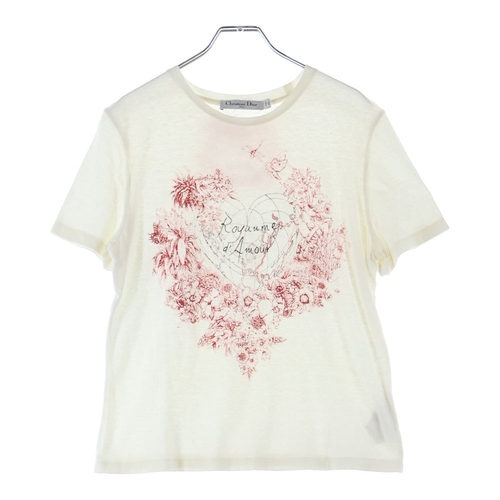 Christian Dior(クリスチャンディオール) D-ROYAUME D'AMOUR プリントTシャツ カットソー ホワイト レディース