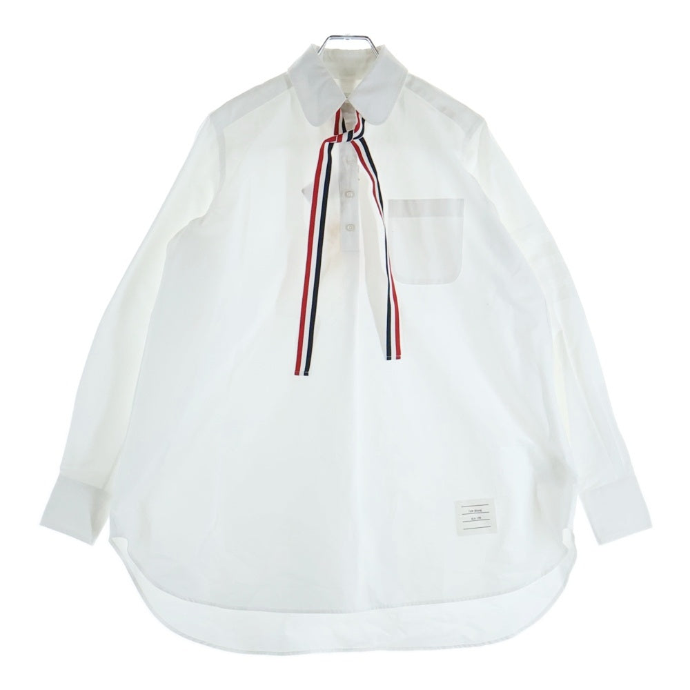 THOM BROWNE(トムブラウン) トリコロールボウタイ 長袖プルオーバーシャツブラウス レディース 139A-06496-100