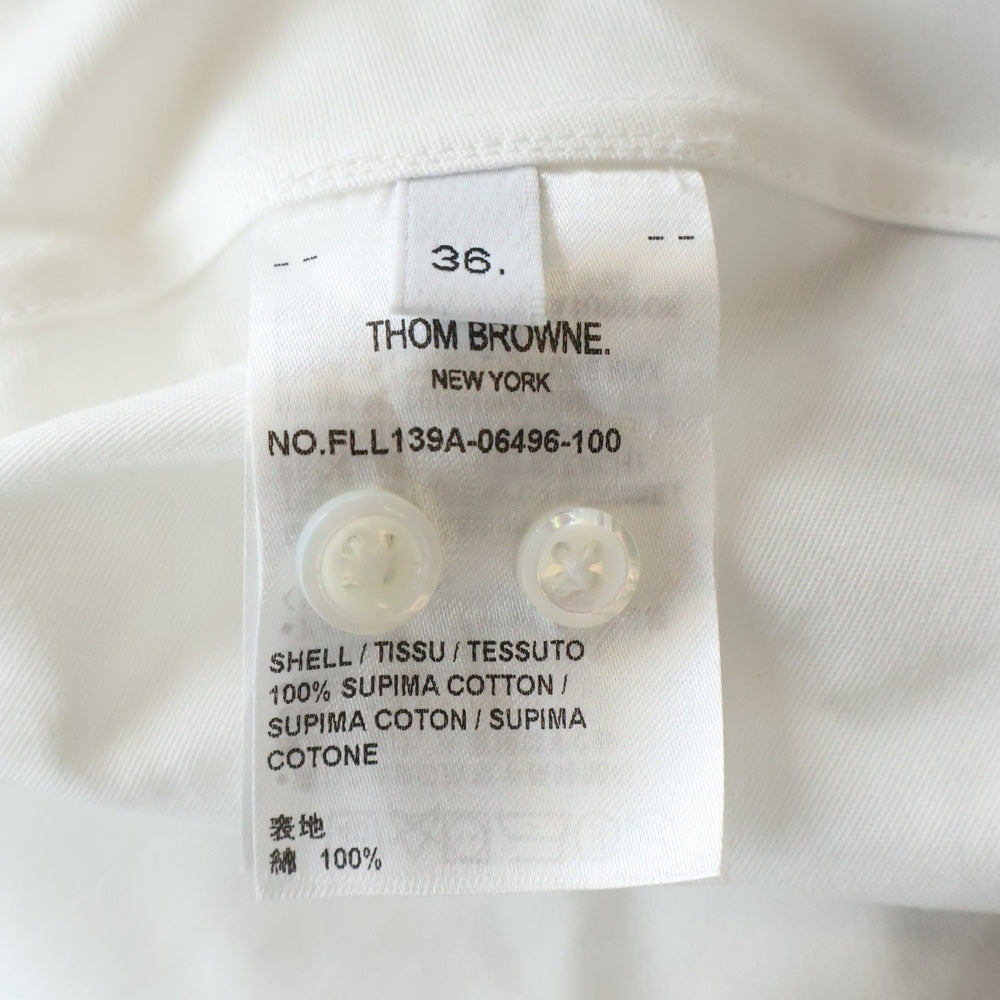 THOM BROWNE(トムブラウン) トリコロールボウタイ 長袖プルオーバーシャツブラウス レディース 139A-06496-100