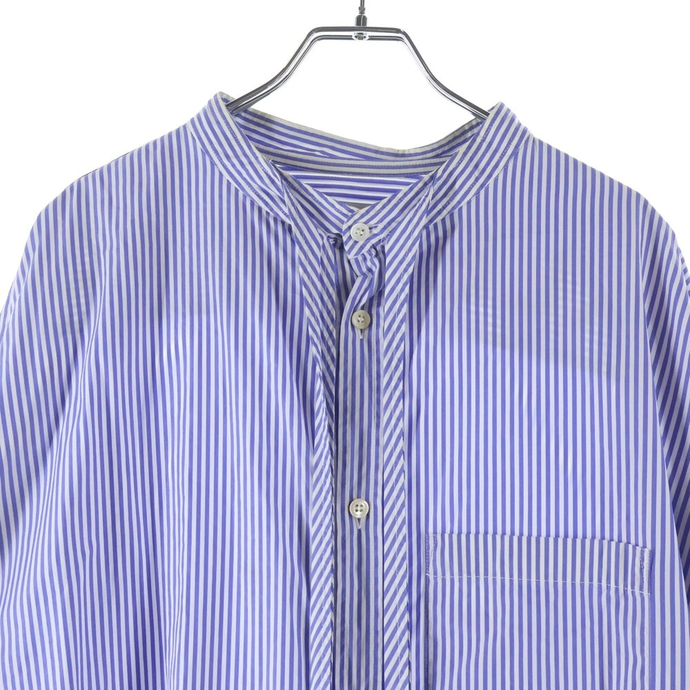 BALENCIAGA(バレンシアガ) 17SS バンドカラーストライプシャツ 長袖シャツ ブルー 492513 TXB03