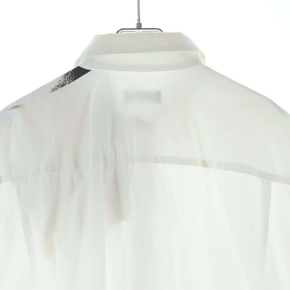 RAF SIMONS(ラフシモンズ) 19SS CROPPED SHIRT ASYMM アシメ パンク オーバーサイズ長袖シャツ ホワイト 191-293F