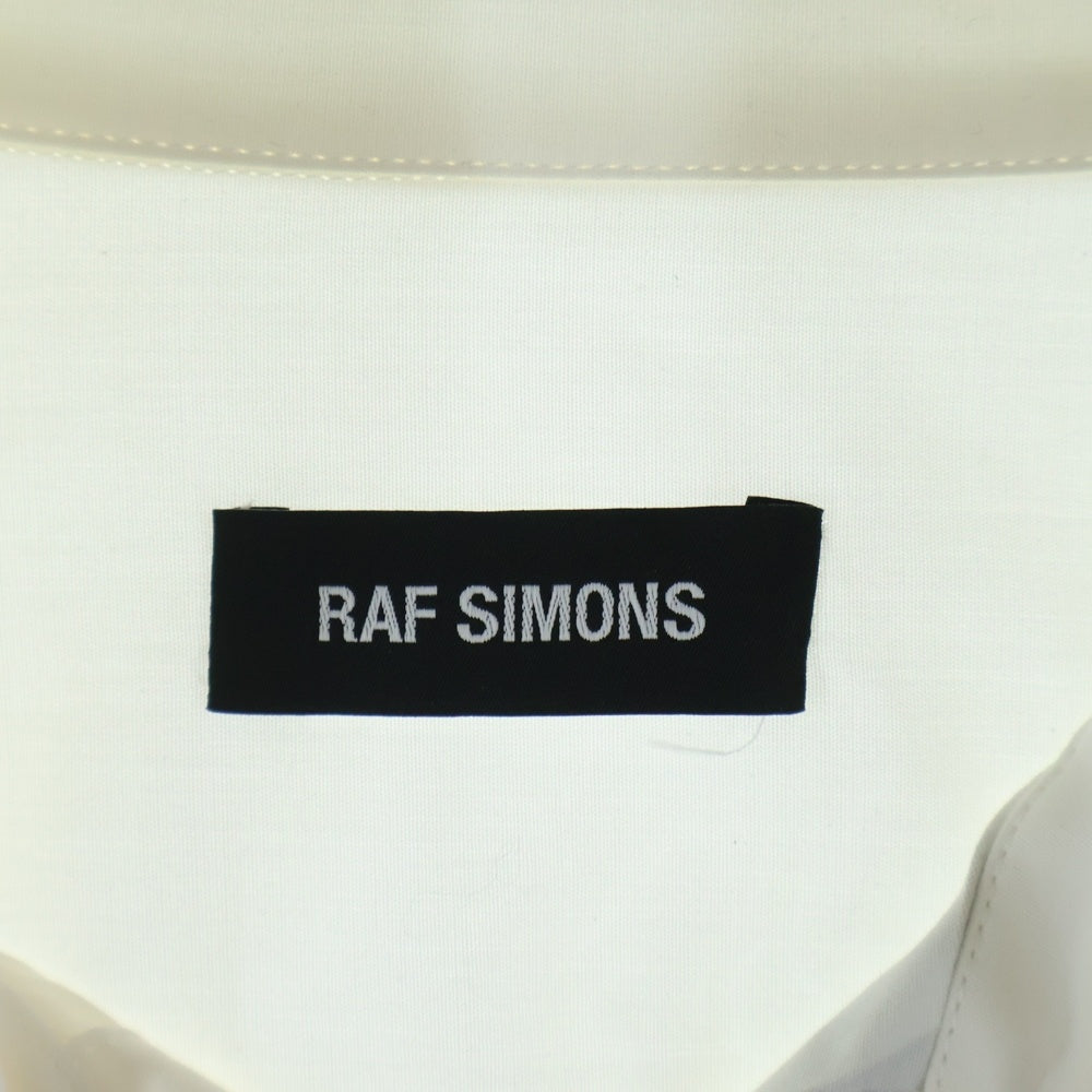 RAF SIMONS(ラフシモンズ) 19SS CROPPED SHIRT ASYMM アシメ パンク オーバーサイズ長袖シャツ ホワイト 191-293F