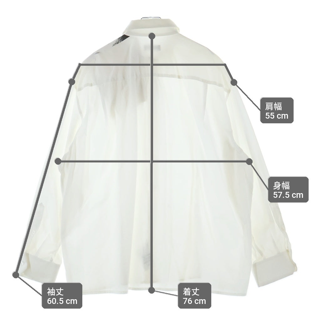 RAF SIMONS(ラフシモンズ) 19SS CROPPED SHIRT ASYMM アシメ パンク オーバーサイズ長袖シャツ ホワイト 191-293F