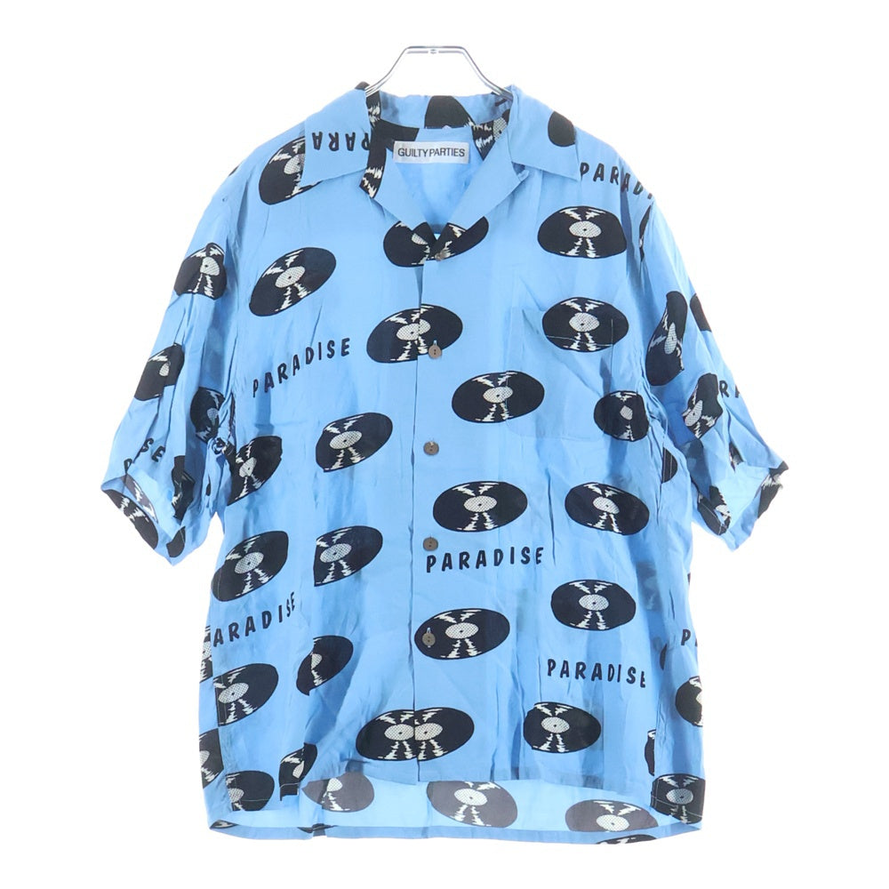 WACKO MARIA(ワコマリア) 24SS RECORDS HAWAIIAN SHIRTS レコード ハワイアン 半袖シャツ ブルー