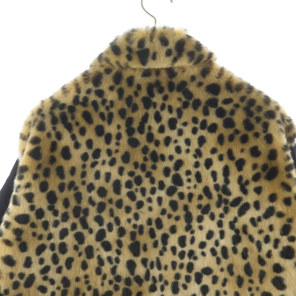 WACKO MARIA(ワコマリア) 25AW FAUX LEOPARD FUR DENIM GRIZZLY JACKET レオパード ファー デニム グリズリージャケット ブラック/ブラウン 25FW-WMOーBL17