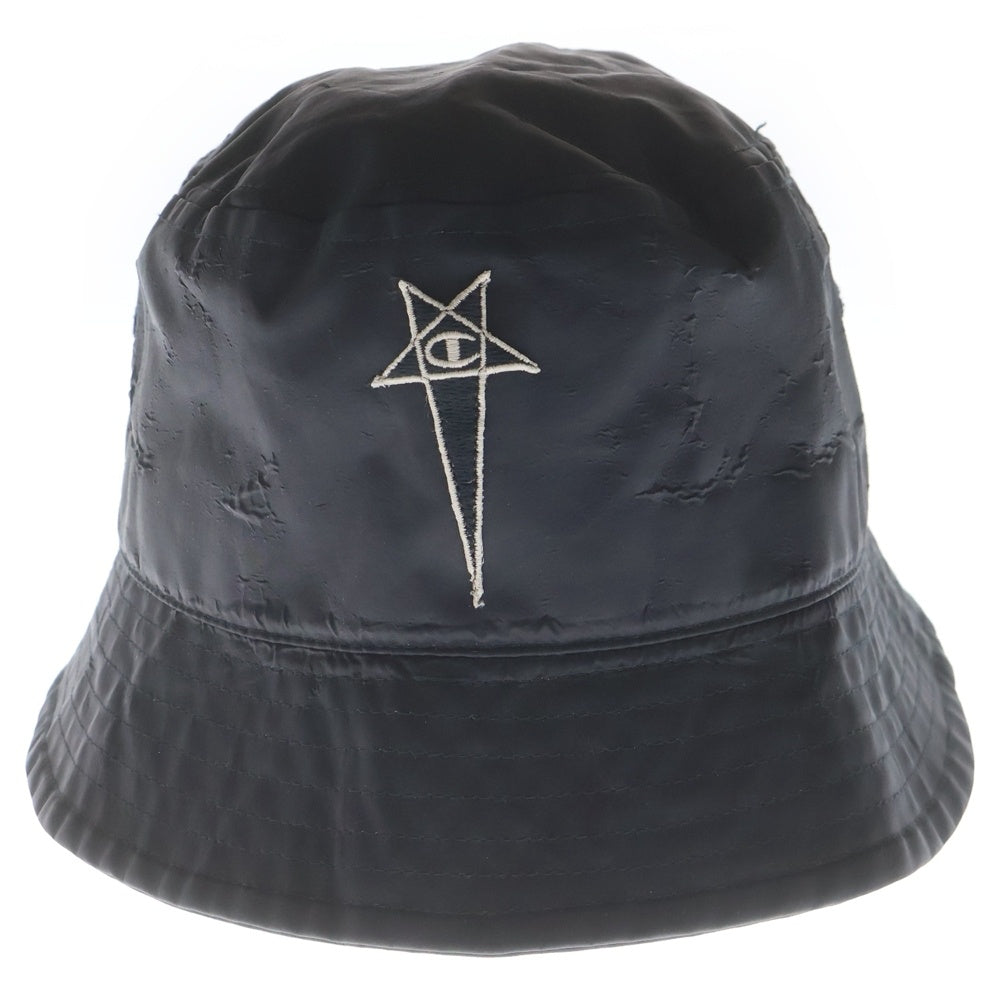 Rick Owens(リックオウエンス) 23SS ×Champion GILLIGAN HATチャンピオン バケットハット 帽子 ブラック CM02C5795-CHNY