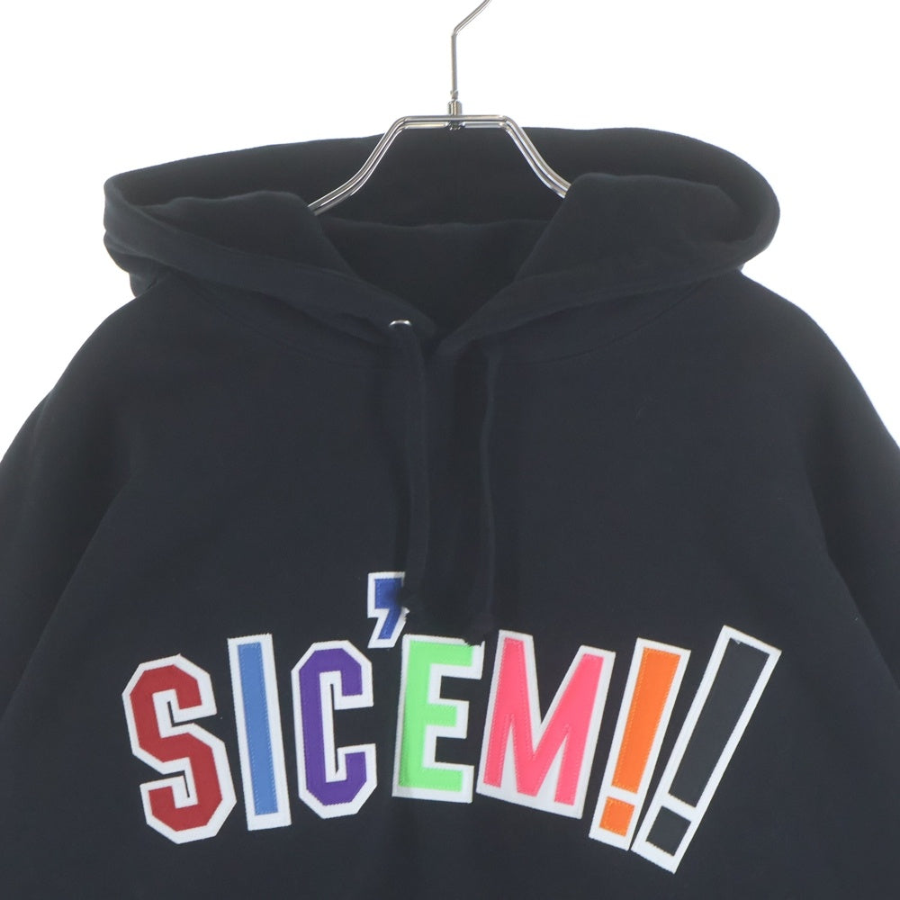 SUPREME(シュプリーム) 21AW ×WTAPS SIC'EM Hooded Sweatshirt フロント刺繍 プルオーバーパーカー スウェットフーディ ブラック