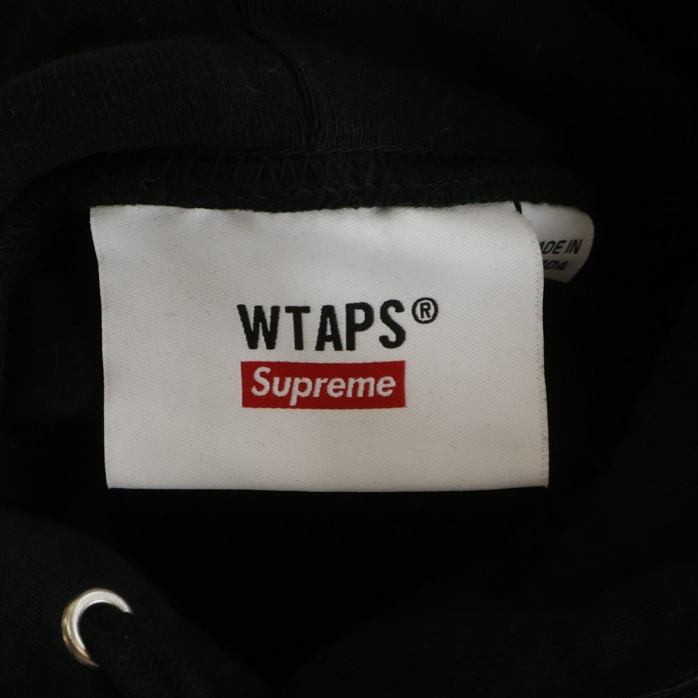 SUPREME(シュプリーム) 21AW ×WTAPS SIC'EM Hooded Sweatshirt フロント刺繍 プルオーバーパーカー スウェットフーディ ブラック